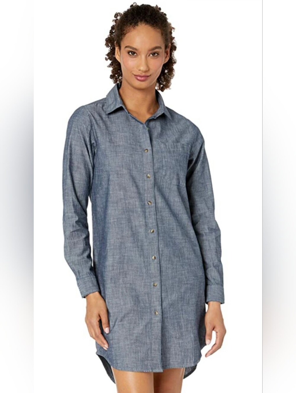 The North Face (89$) | Chambray Button-Up Shirt Dress in Denim Blue, Size L